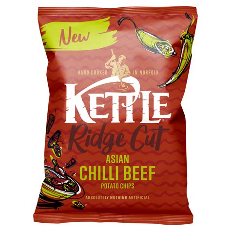 Kettle Ridge Cut Asian Chilli Beef Potato Chips 130g