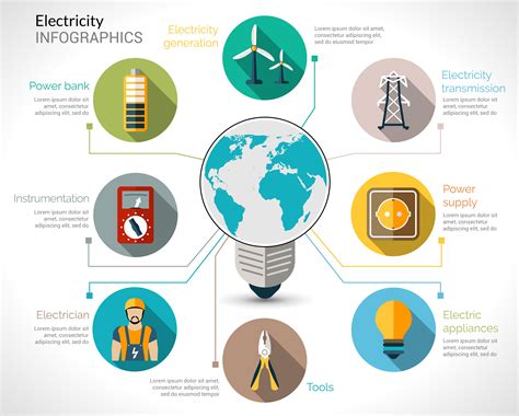 Electricity Infographics Set 427150 Vector Art at Vecteezy