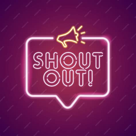 Premium Vector | Shout out neon light announcement poster template