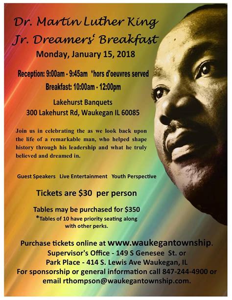 Calendar • Dr. Martin Luther King Jr. Dreamers' Breakfast