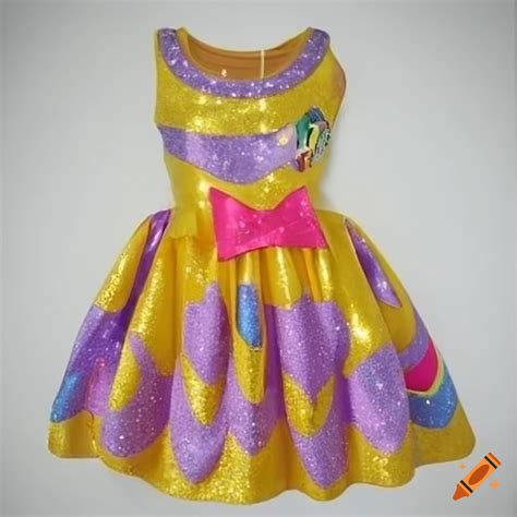 Yellow sparkle dress on Craiyon