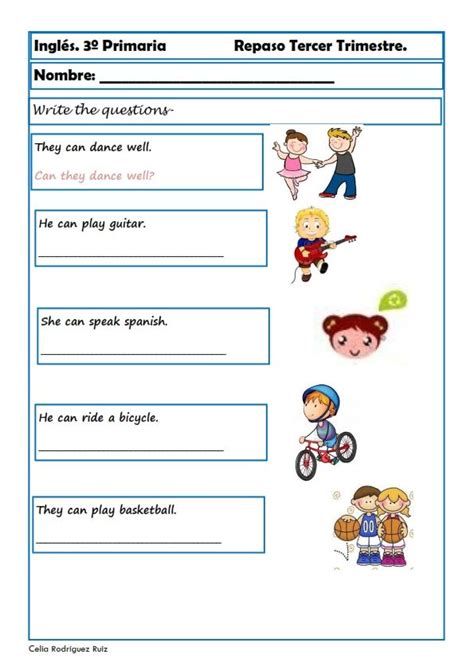 Inglés Tercero de Primaria: Fichas y Ejercicios | educapeques | Ejercicios de ingles, Tercero de ...