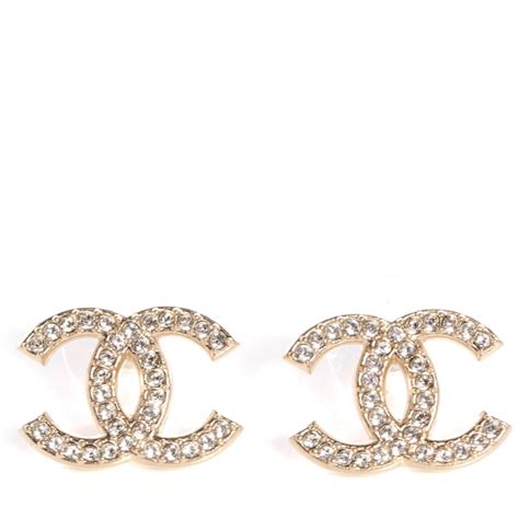 CHANEL Crystal CC Earrings Gold 75799 | FASHIONPHILE