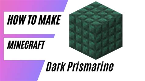 How to make Dark Prismarine in minecraft - YouTube