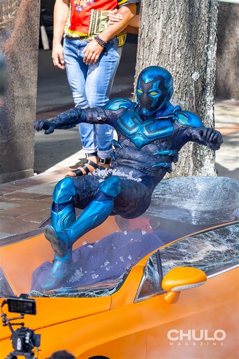 Blue Beetle Set Photos Reveal First Look At Epic Costume | Chulo Magazine