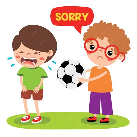 Premium Vector | Cartoon Little Kid Saying Sorry