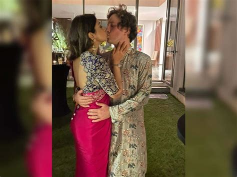 OMG! Shriya Saran locks lips with husband Andrei Koscheev at a Diwali ...