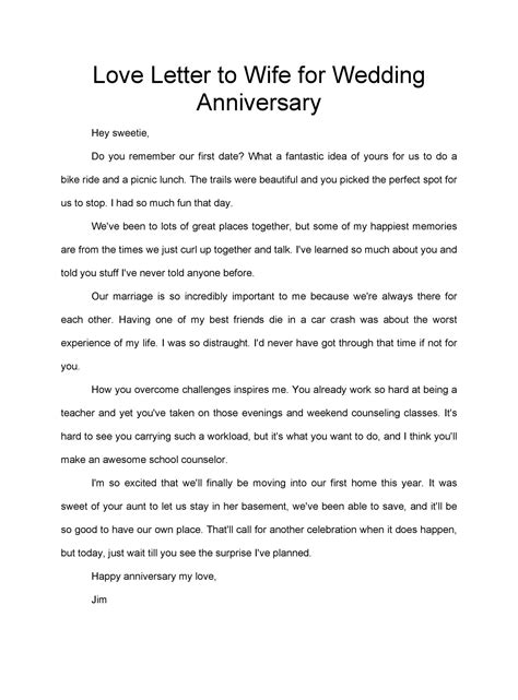 Anniversary Love Letter For Her For Your Needs | Letter Template Collection