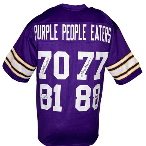 Purple People Eaters Signed Custom Purple Football Jersey — Elite Ink