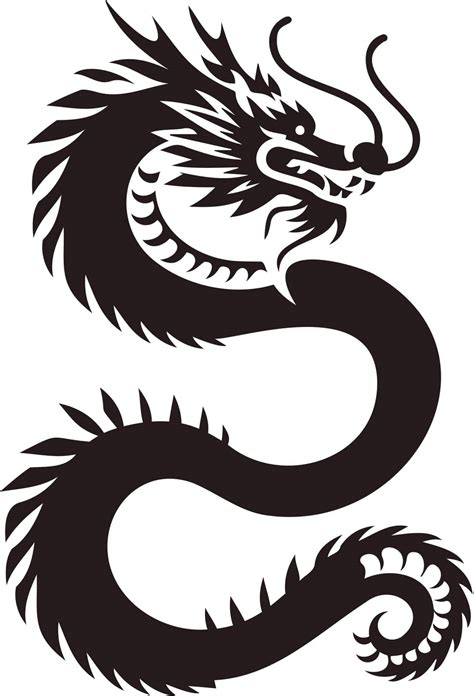 Dragon full body side view black silhouette. Stock Image | VectorGrove - Royalty Free Vector ...