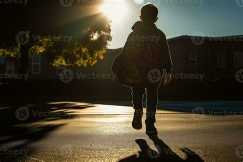 A young boy whose shadow morphs into a silhouette. Generative AI ...