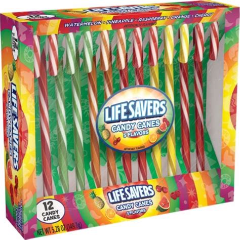 LIFE SAVERS 5 Flavor Assorted Holiday Candy Canes, 12 ct / 5.28 oz ...