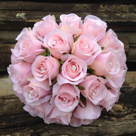 Light Pink Rose Buds Bouquet Silk Flower Bouquet Spring - Etsy