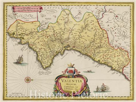 Historic Map : Spain, Valencia, Spain Atlas Maior Sive Cosmographia Bl ...