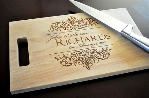 Personalized Cutting Board Laser Engraved 8x14 Wood Cutting