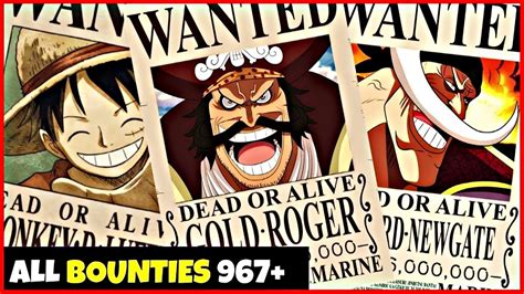 All Bounties Updated To Chapter 967+ in ONE PIECE - YouTube