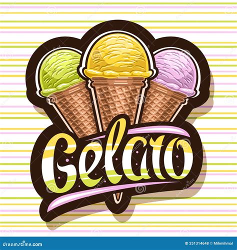 Vector Logo for Italian Gelato Stock Vector - Illustration of background, board: 251314648