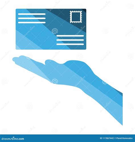 Hand holding letter icon stock vector. Illustration of developing ...