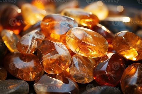 Many amber glowing stones, horizontal background. Generative AI 33247646 Stock Photo at Vecteezy