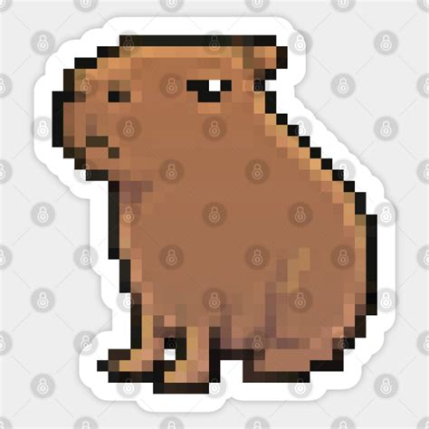 Capybara Pixel Art - Capybara - Sticker | TeePublic