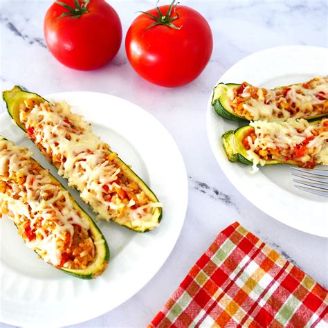 Rice Stuffed Zucchini Boats