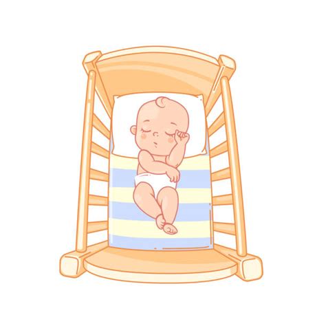 Baby Sleeping In Crib Night Illustrations, Royalty-Free Vector Graphics ...