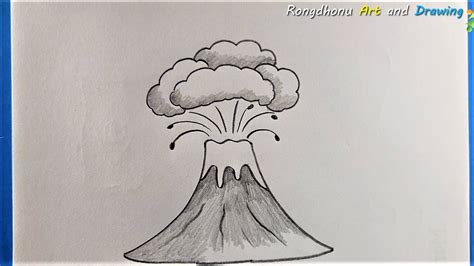 Volcano Drawing Easy || Very Easy - YouTube