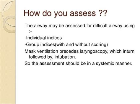 Airway assessment