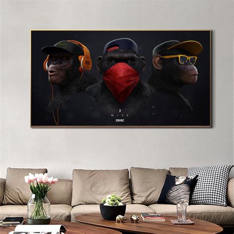 Three Monkeys Wall Art Canvas Print (60x100cm) - Fansee Australia