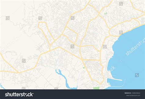 Printable Street Map Takoradi Ghana Map Stock Vector (Royalty Free) 1558520642 | Shutterstock