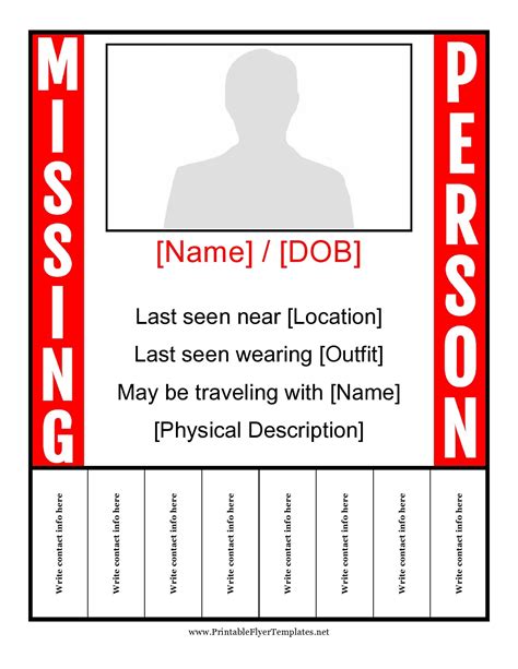 Missing Persons Poster Template