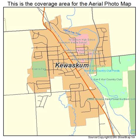 Aerial Photography Map of Kewaskum, WI Wisconsin