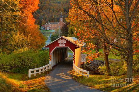 New Baltimore Covered Bridge Fall Landscape Photograph by Adam Jewell | Pixels