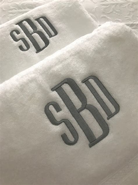 Monogrammed Towel Set of 2 Hand Towels Monogrammed Hand | Etsy