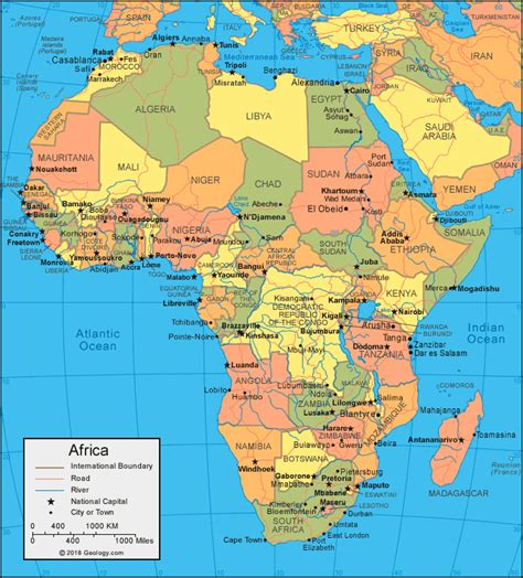 Physical Map of Africa