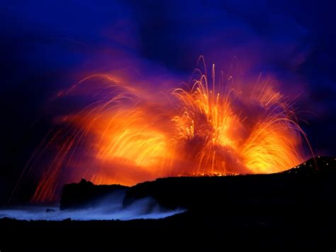 Mt. Kilauea Eruption at Night, Hawaii