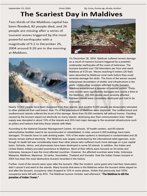 The Scariest Day in Maldives | PDF | Tsunami | Natural Hazards