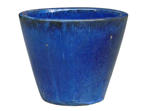 outdoor ceramic pot: Blue outdoor ceramic pot