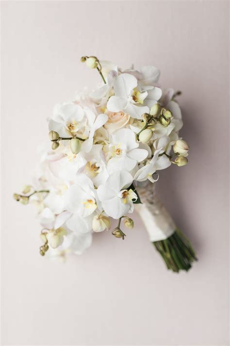 Modern all white orchid bouquet – Artofit