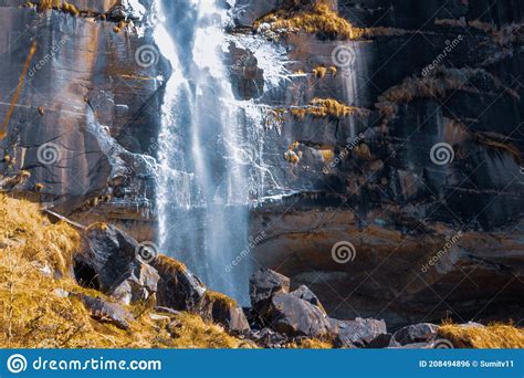 Jogini waterfall at Manali stock photo. Image of rapid - 208494896