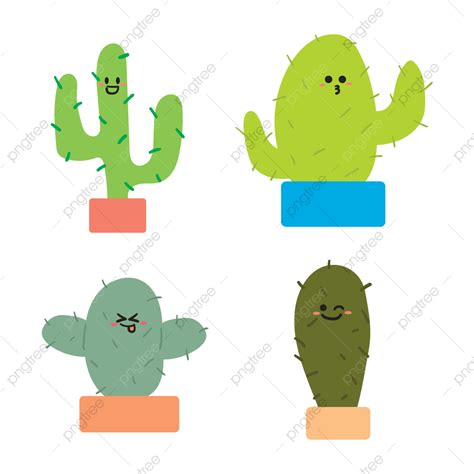 Cartoon Kawaii Cute Vector Design Images, Kawaii Sticker Of Cute Cartoon Cactus, Cactus, Plant ...