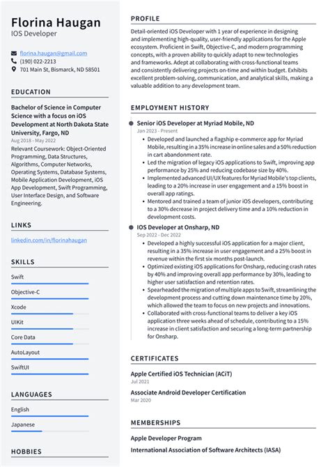 Snapchat IOS Developer Resume Examples | ResumeCat