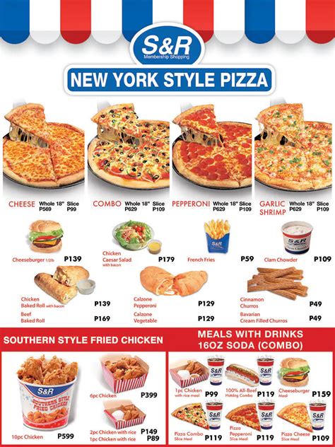 S&R New York Style Pizza Menu - Zomato Philippines