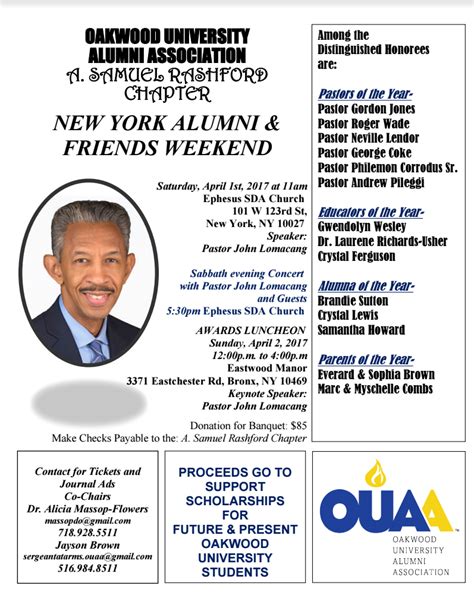 Oakwood University Alumni Association NY Chapter Alumni Weekend ...