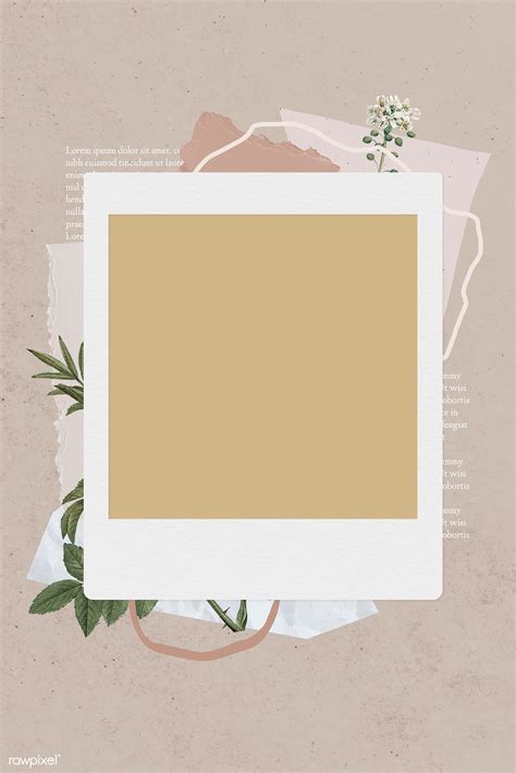 Blank collage photo frame template on beige background vector | premium ...