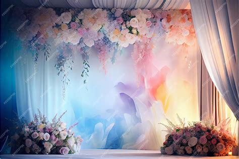 Premium Photo | Elegant Floral Wedding Backdrop Wallpaper