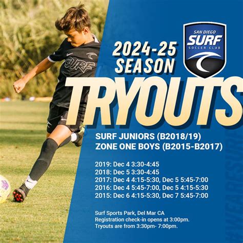 San Diego Surf Soccer Club Tryouts, USA - Spotik : Sports Selection Trials India, UK, USA ...