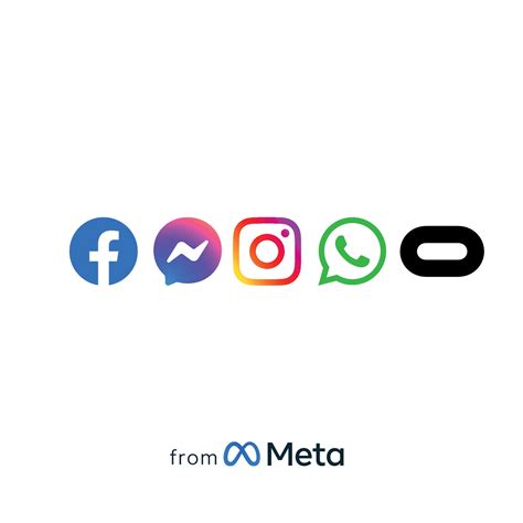 Metaverse all apps icons logos , facebook, instagram messenger, portal ...