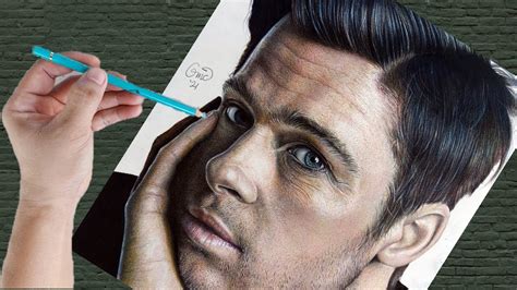 Drawing a Hyper Realistic Portrait with Colored Pencil - YouTube