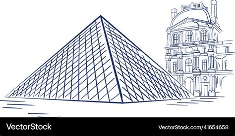 Louvre Pyramid Drawing